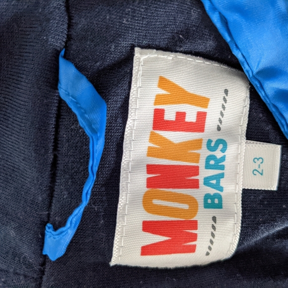Blue hooded windbreaker zip up jacket - Picture 3 of 3